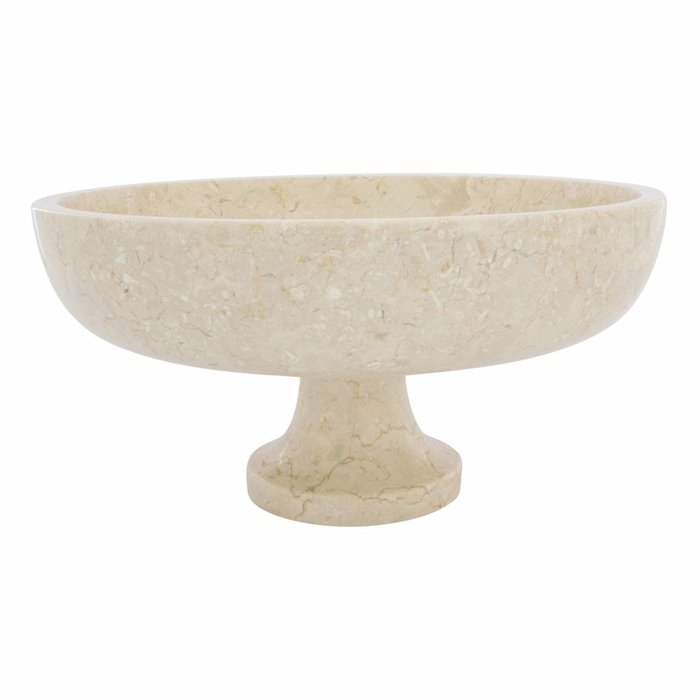 Indomarmer Cream Marble Fruit Bowl with foot Ø 40cm