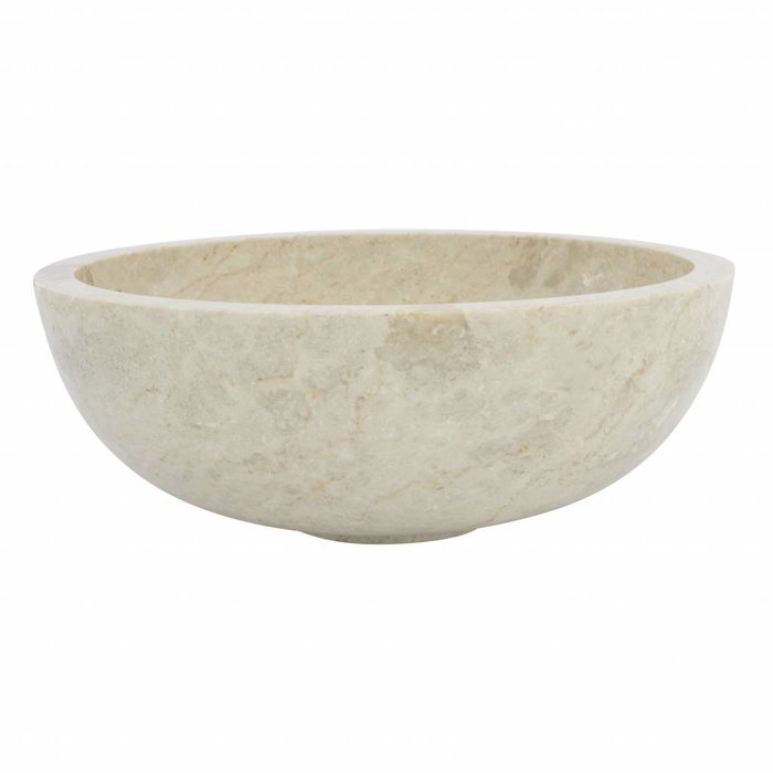 Indomarmer Large Fruit Bowl of Cream Marble 40cm