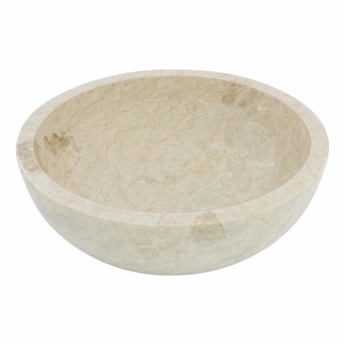 Indomarmer Large Fruit Bowl of Cream Marble 40cm