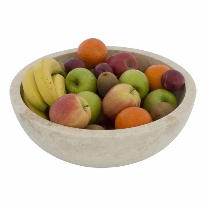 Indomarmer Grote Fruitschaal van Crème Marmer 40cm