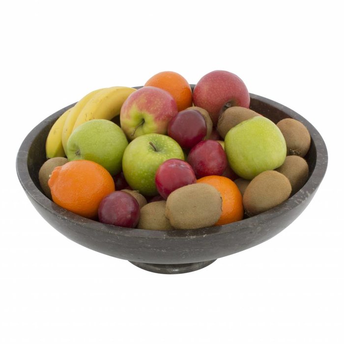 Indomarmer Zwarte Fruitschaal met voet Ø 40 cm