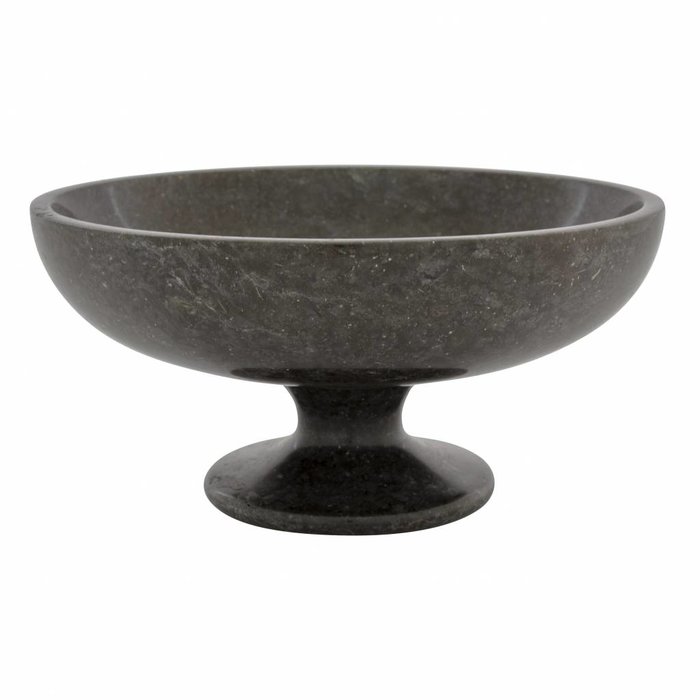 Indomarmer Black Marble Fruit bowl with foot Ø 25cm