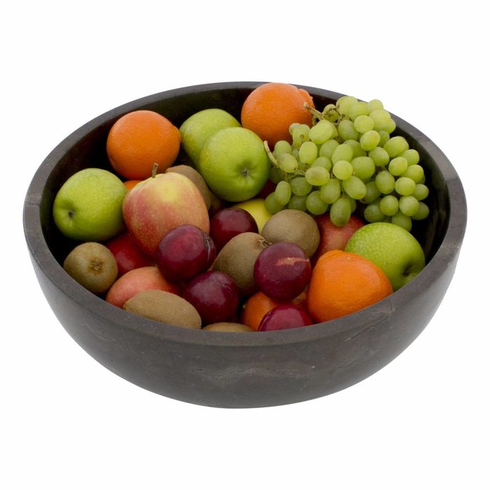 Indomarmer Große Obstschale aus Schwarzem Marmor