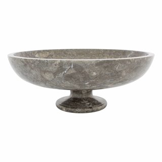 Indomarmer Grijze Fruitschaal groot met Voet Ø 40 cm