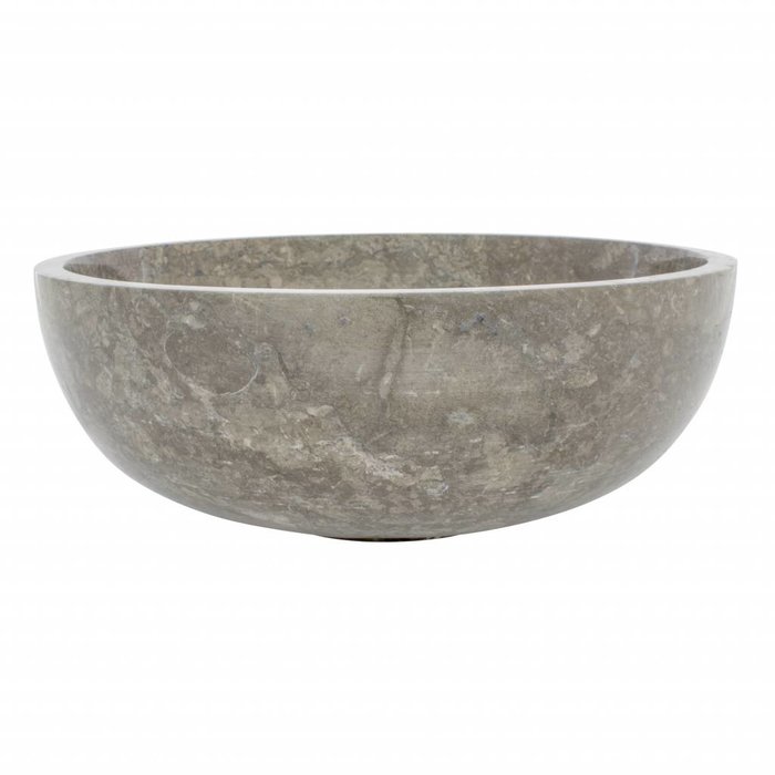 Indomarmer Grote Fruitschaal van Grijs Marmer 40 cm
