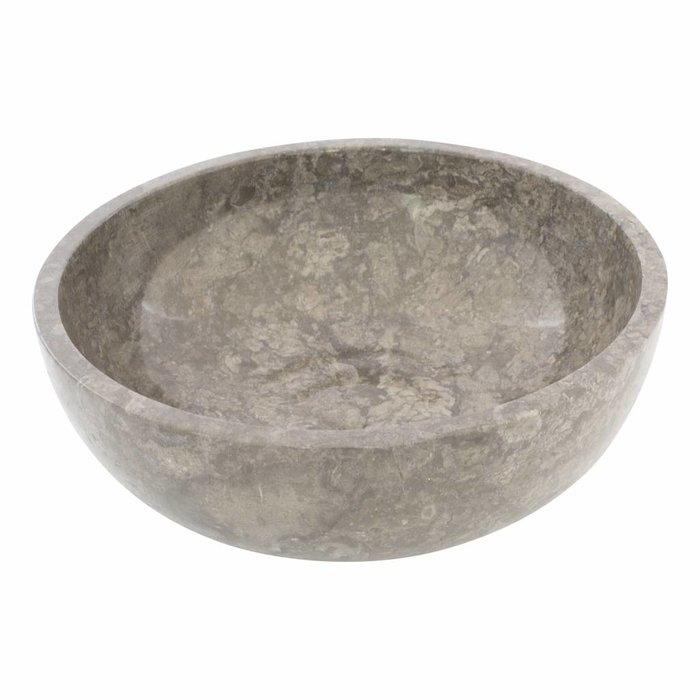 Indomarmer Grote Fruitschaal van Grijs Marmer 40 cm