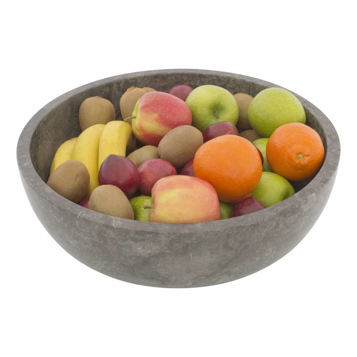Indomarmer Grote Fruitschaal van Grijs Marmer 40 cm