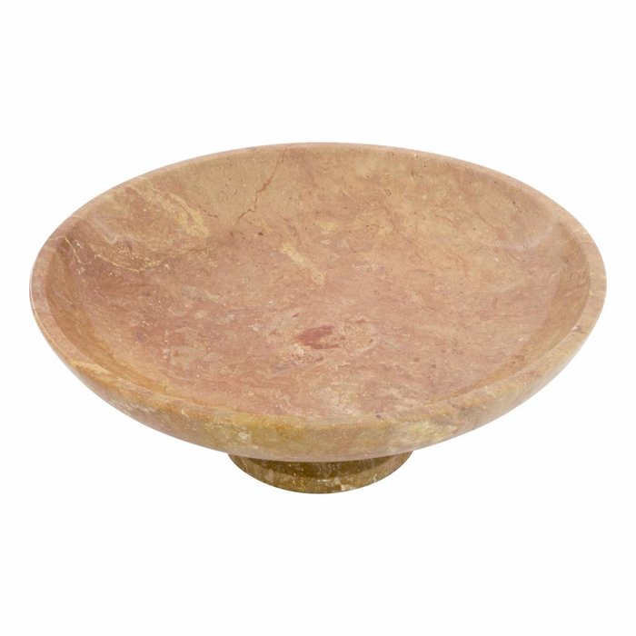 Indomarmer Java Rose Marmor Obstschale Groß mit Fuß Ø 40 cm