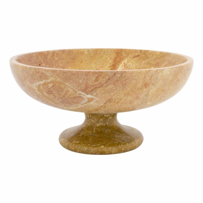 Indomarmer Fruitschaal met voet van Java Rose Marmer 25 cm