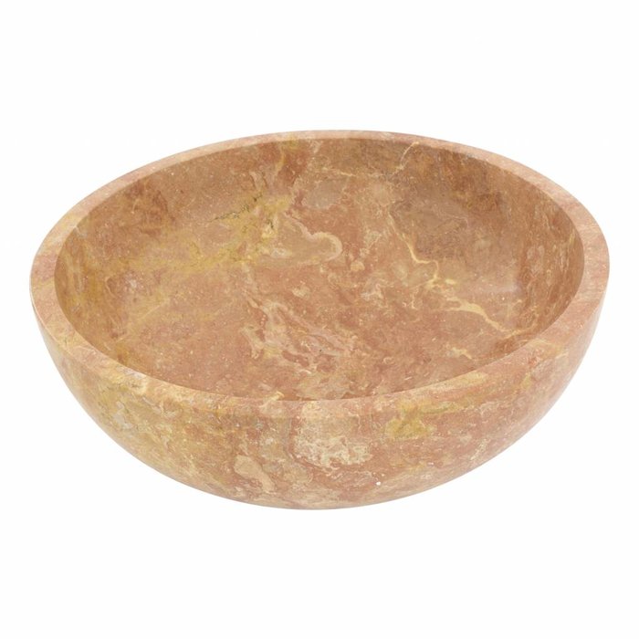 Indomarmer Große Obstschale aus Java Rose Marmor 40 cm