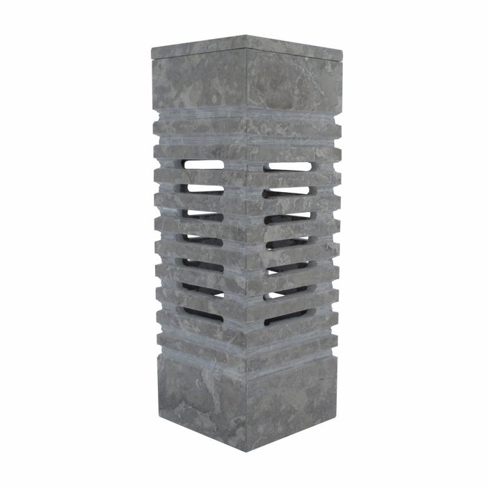 Indomarmer Square Lampe aus Grauem Marmor