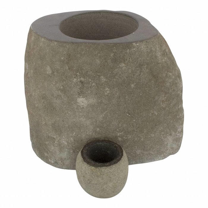 Indomarmer Set van 2 Rivierstenen plantenbakken