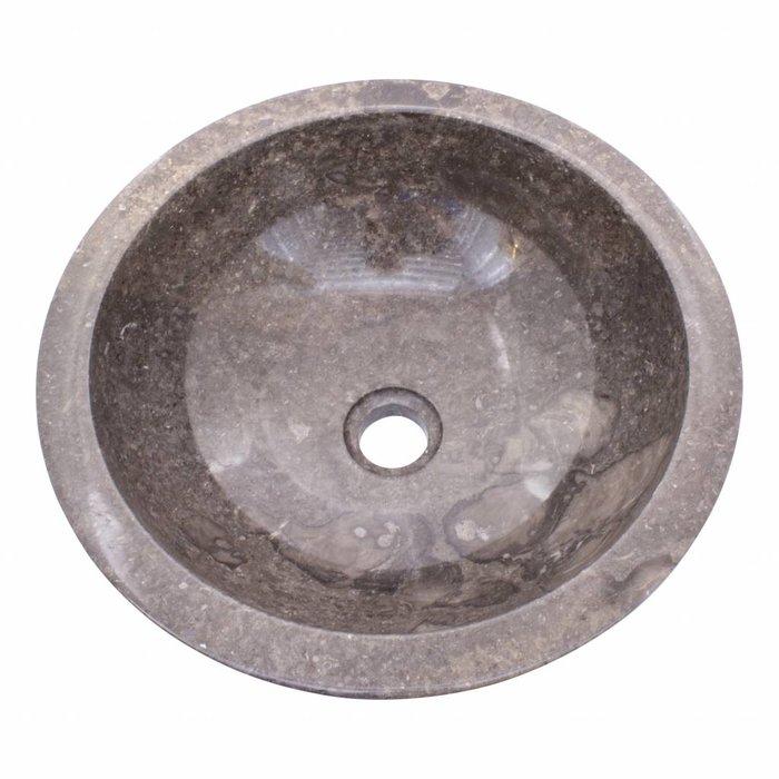 Indomarmer Waskom Grijs Marmer Ø 40 x H 15 cm
