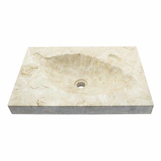 Indomarmer Cream Marble Washbasin Leaf 60x40x12cm