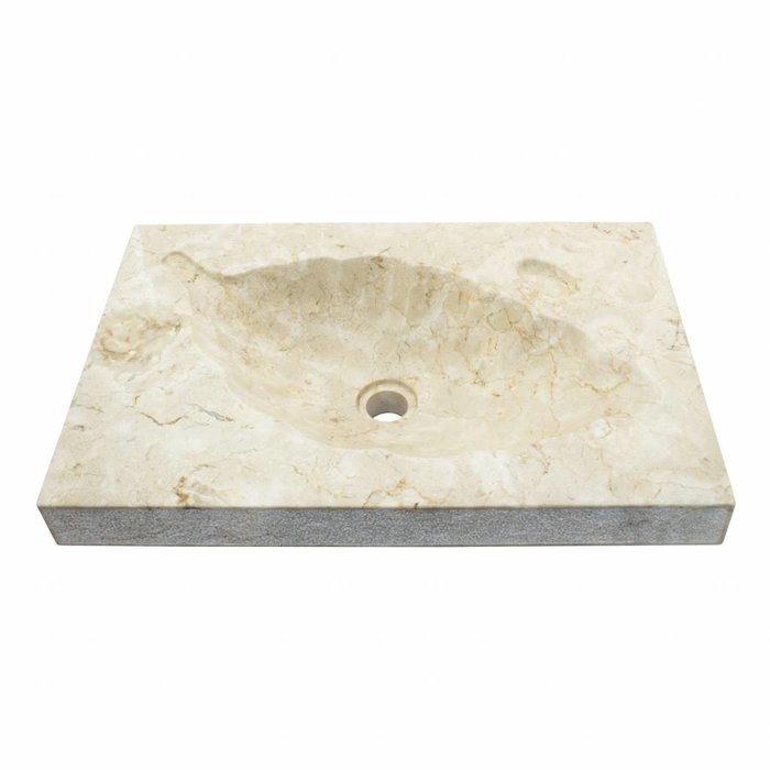 Indomarmer Wasbak Crème Marmer Leaf 60x40x12cm