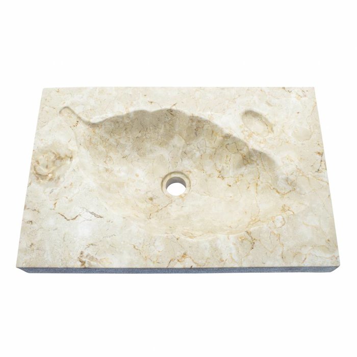 Indomarmer Wasbak Crème Marmer Leaf 60x40x12cm