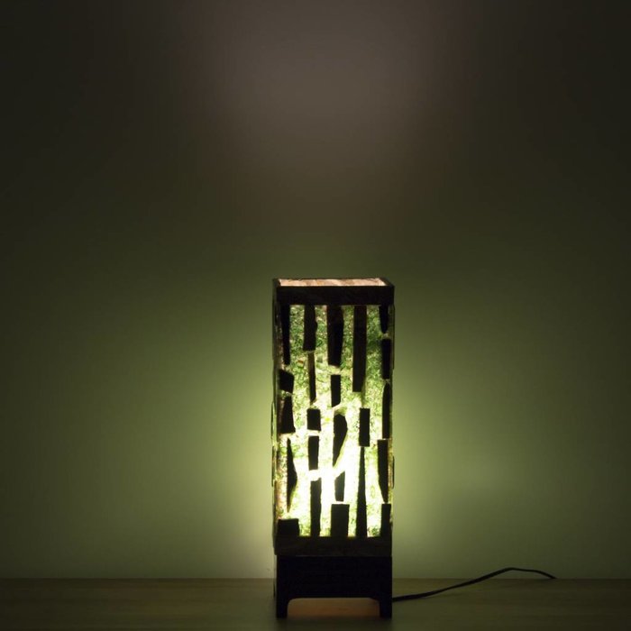 Indomarmer Square Lamp Versteend Hout