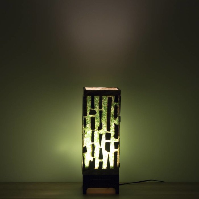 Indomarmer Square Lamp Versteend Hout