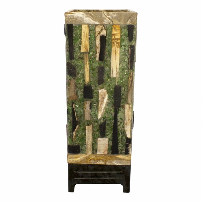 Indomarmer Square Lamp Versteend Hout