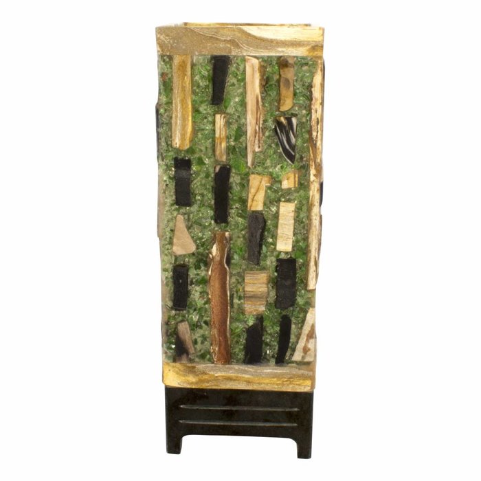 Indomarmer Square Lamp Versteend Hout