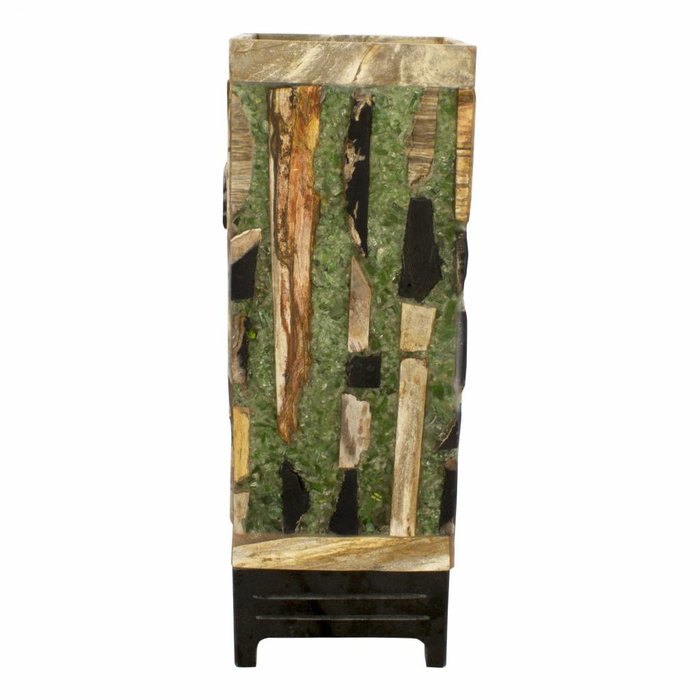 Indomarmer Square Lamp Versteend Hout