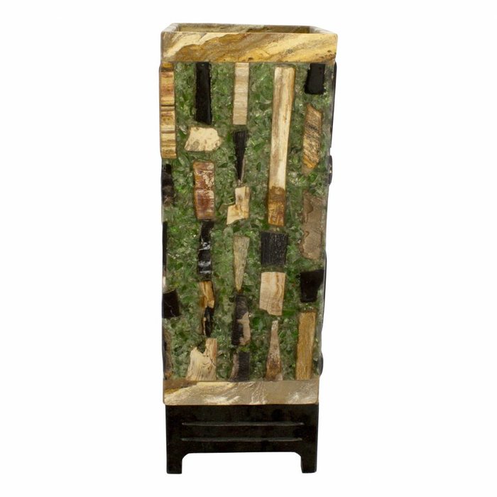 Indomarmer Square Lamp Versteend Hout