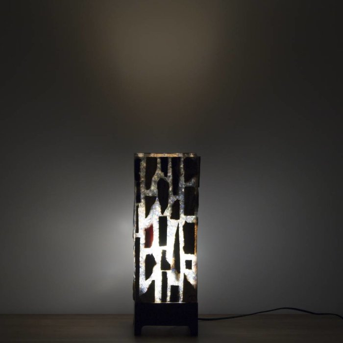 Indomarmer Square Lamp Versteend Hout