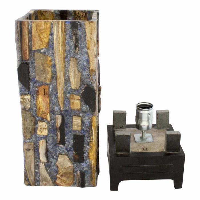 Indomarmer Square Lamp Versteend Hout