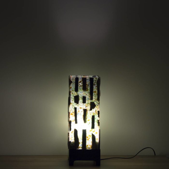 Indomarmer Petrified Wood Square Lamp