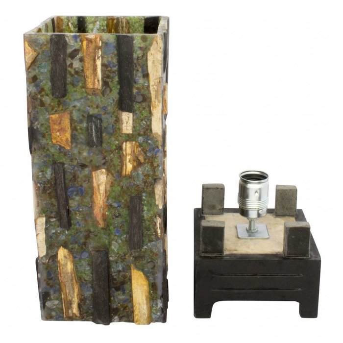Indomarmer Petrified Wood Square Lamp