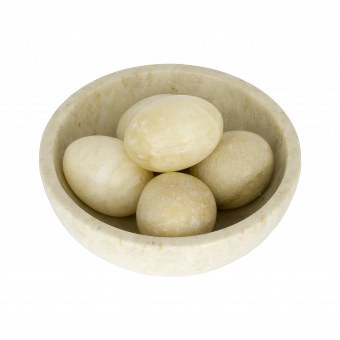Indomarmer Schale mit Eier Marmor