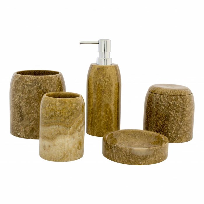 Indomarmer 5-Piece Sunset Onyx bath set Chandra