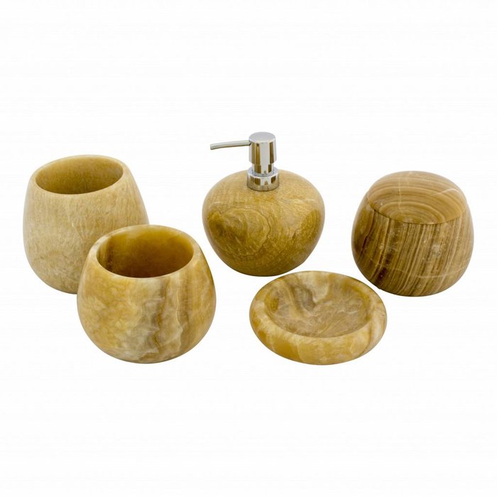 Indomarmer 5-Piece Sunset Onyx bath set Surya