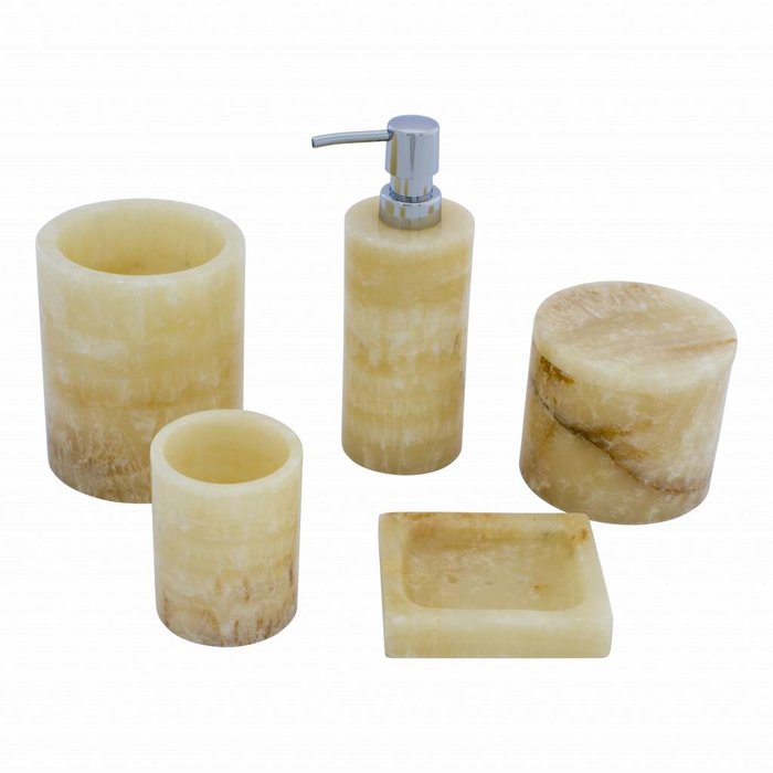 Indomarmer 5-Piece Onyx bath set Elang