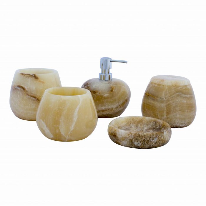 Indomarmer 5-Piece Onyx bath set Senja