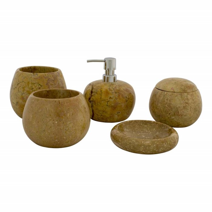Indomarmer 5-piece Marble bath set Java Dalu