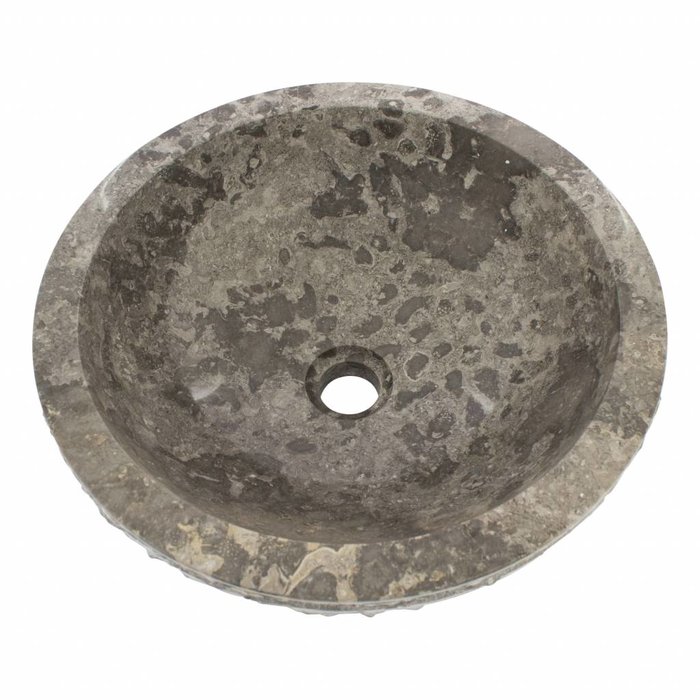 Indomarmer Waskom Marmo Grijs Marmer Ø 40 x H 15 cm