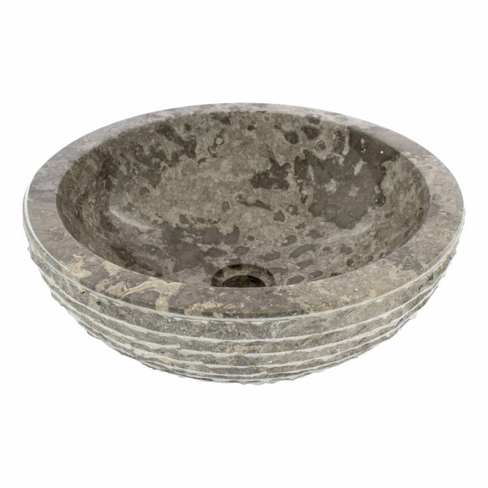 Indomarmer Waskom Marmo Grijs Marmer Ø 40 x H 15 cm