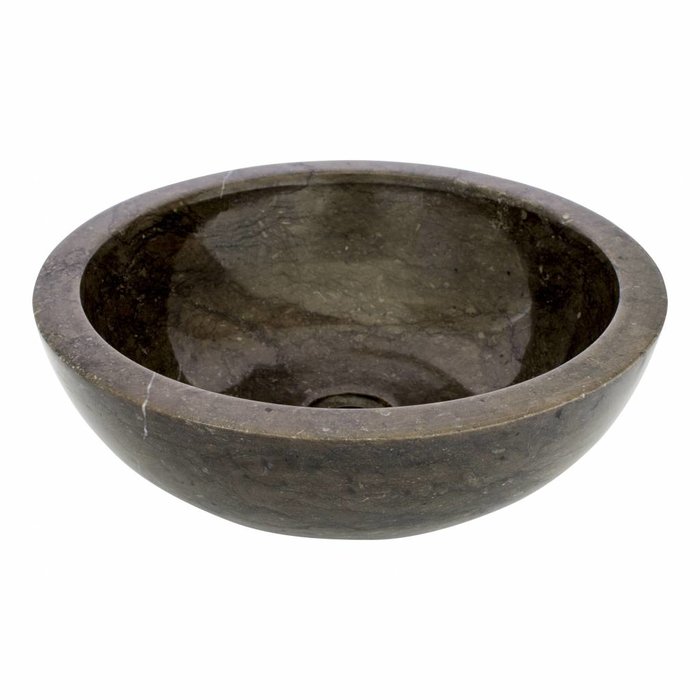 Indomarmer Schwarzer Marmor Waschbecken Mangkok Ø 40 x H 15 cm