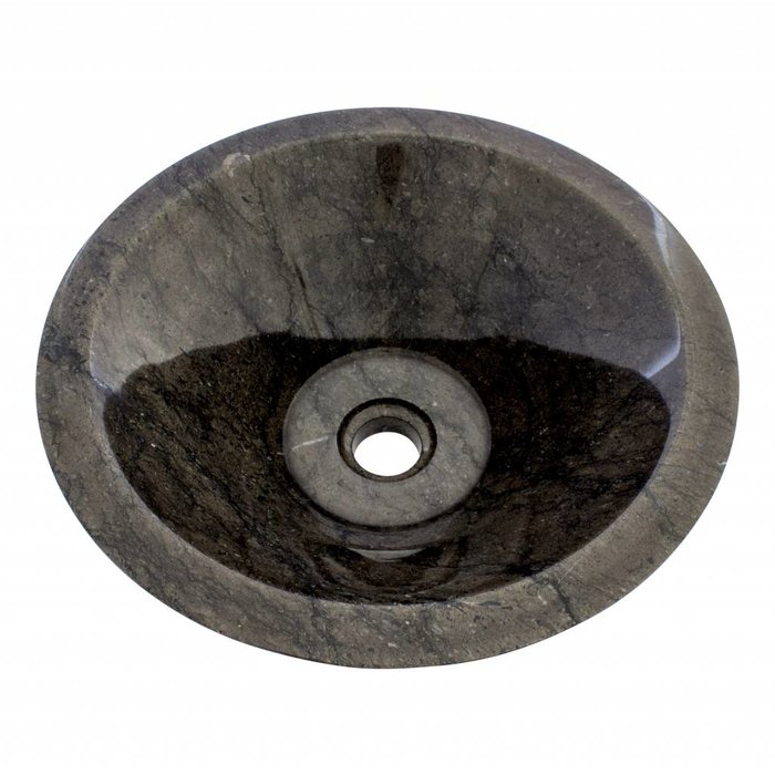 Indomarmer Schwarzer Marmor Waschbecken Membrane Ø 40 x H 15 cm