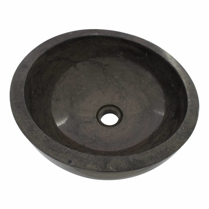 Indomarmer Schwarzer Marmor Waschbecken Miring Ø 40 x H 19 cm