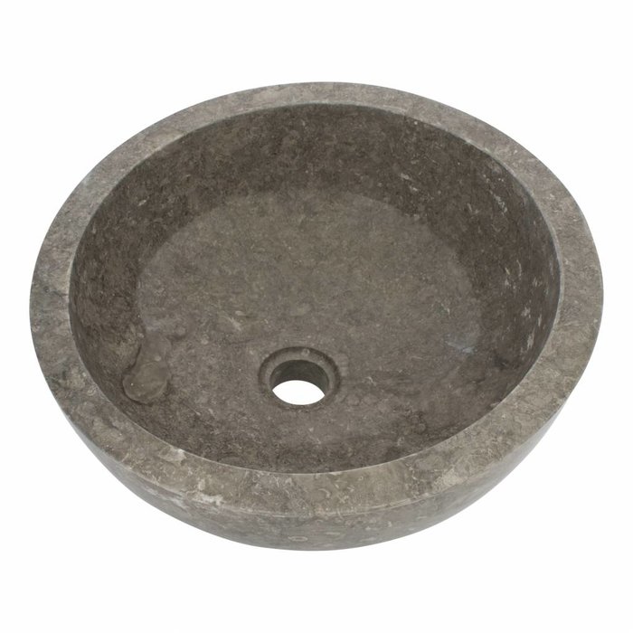 Indomarmer Waskom Miring Grijs Marmer Ø 40 x H 19 cm