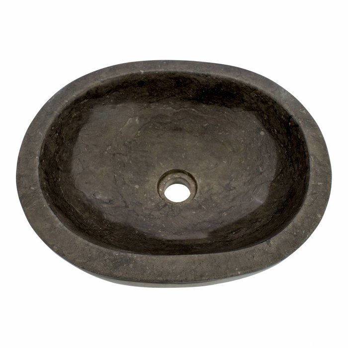 Indomarmer Waskom Oval Zwart Marmer 43 x 35 x 15 cm