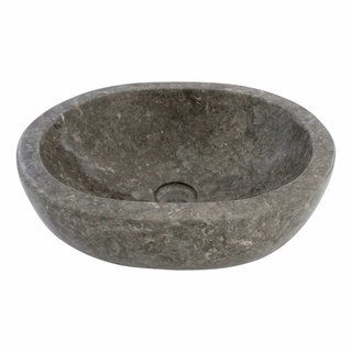 Indomarmer Waskom Oval Grijs Marmer 43 x 35 x 15 cm