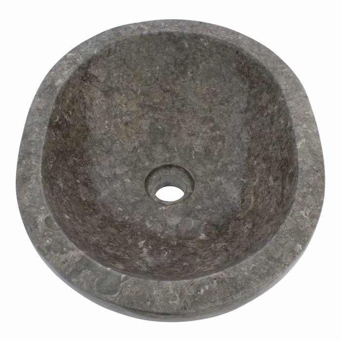 Indomarmer Waskom Oval Grijs Marmer 43 x 35 x 15 cm