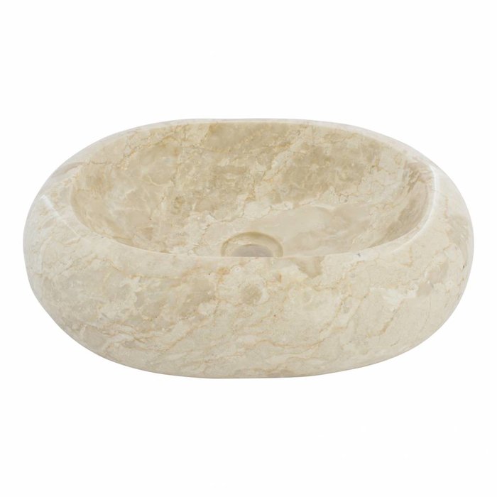 Indomarmer Cream Marble Wash bowl Donut Oval 45 x 35 x 12 cm