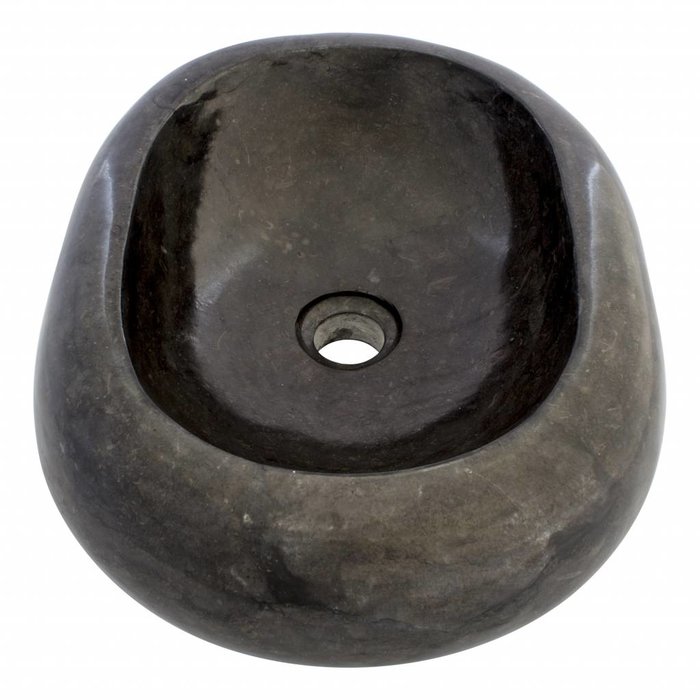 Indomarmer Black Marble Wash bowl Donut Oval 45 x 35 x 12 cm