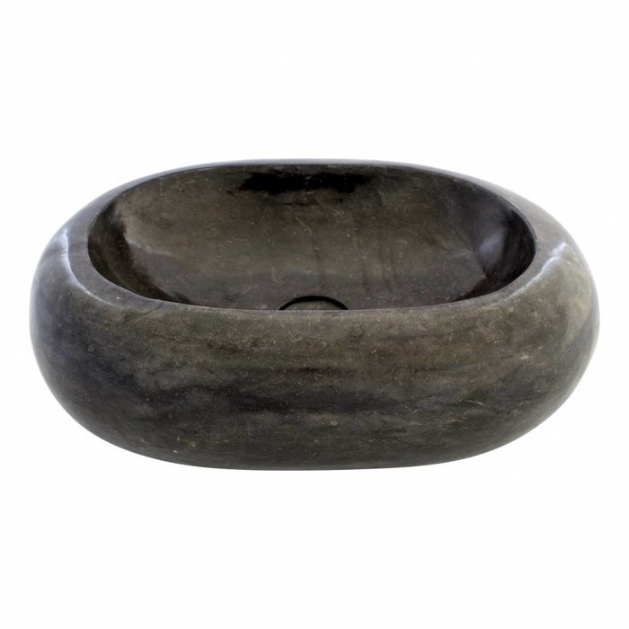 Indomarmer Black Marble Wash bowl Donut Oval 45 x 35 x 12 cm