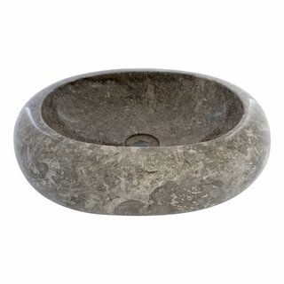 Indomarmer Grauem Marmor Waschbecken Donat Oval 45 x 35 x 12 cm