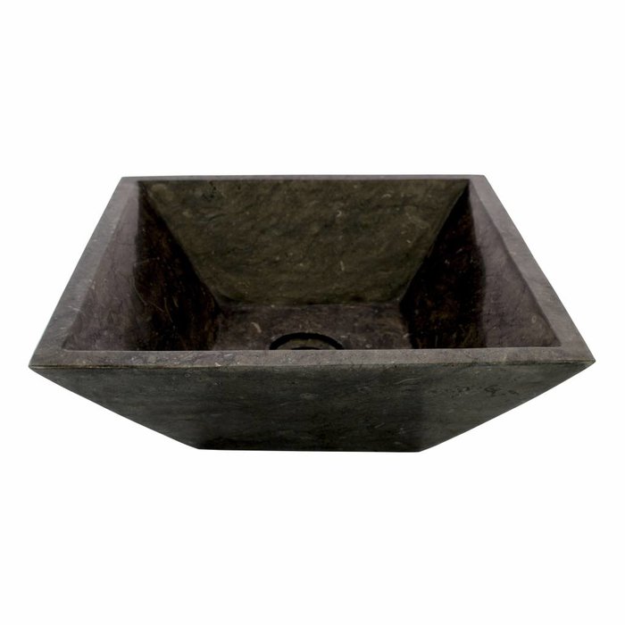 Indomarmer Waskom Kotak Piramide Zwart Marmer 40 x 40 x 15 cm